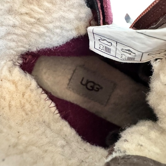 UGG Kesey Chestnut Lace Up Wool Lined Waterproof Boots Sz 7.5 - Picture 14 of 16